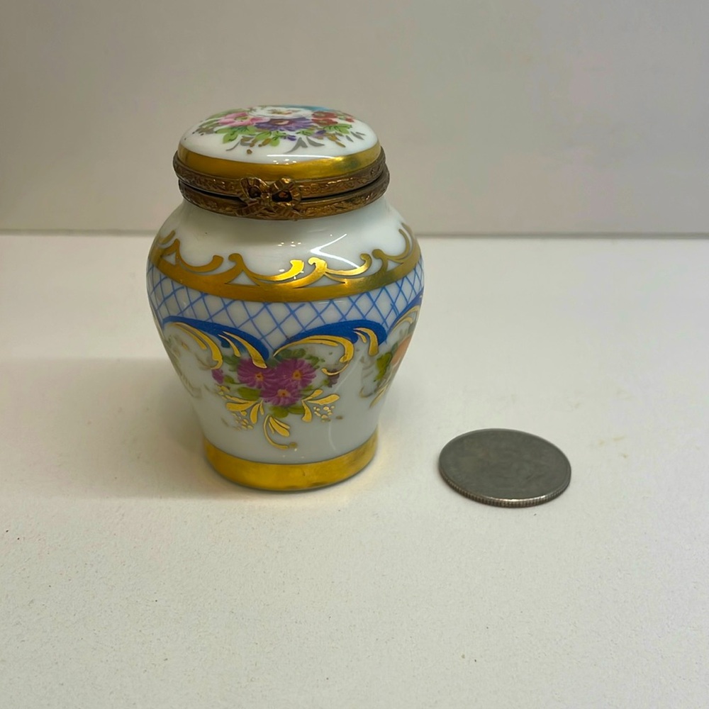 Limoges floral trinket box